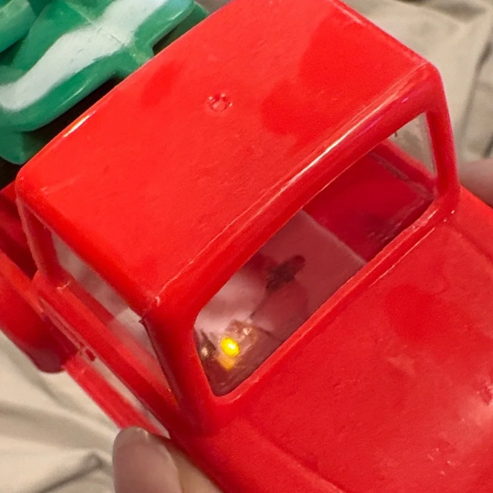 Red Toy Truck with Green Tree